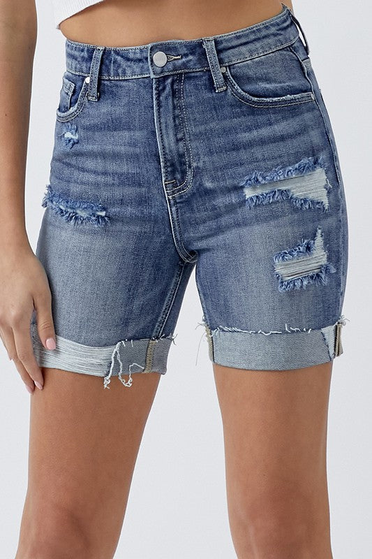 High Rise Cuffed Shorts