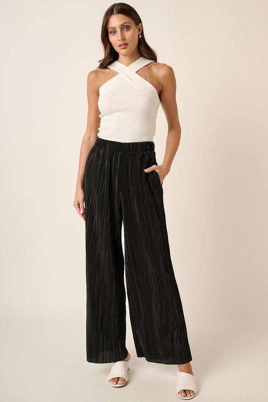 Pleated Satin Pants