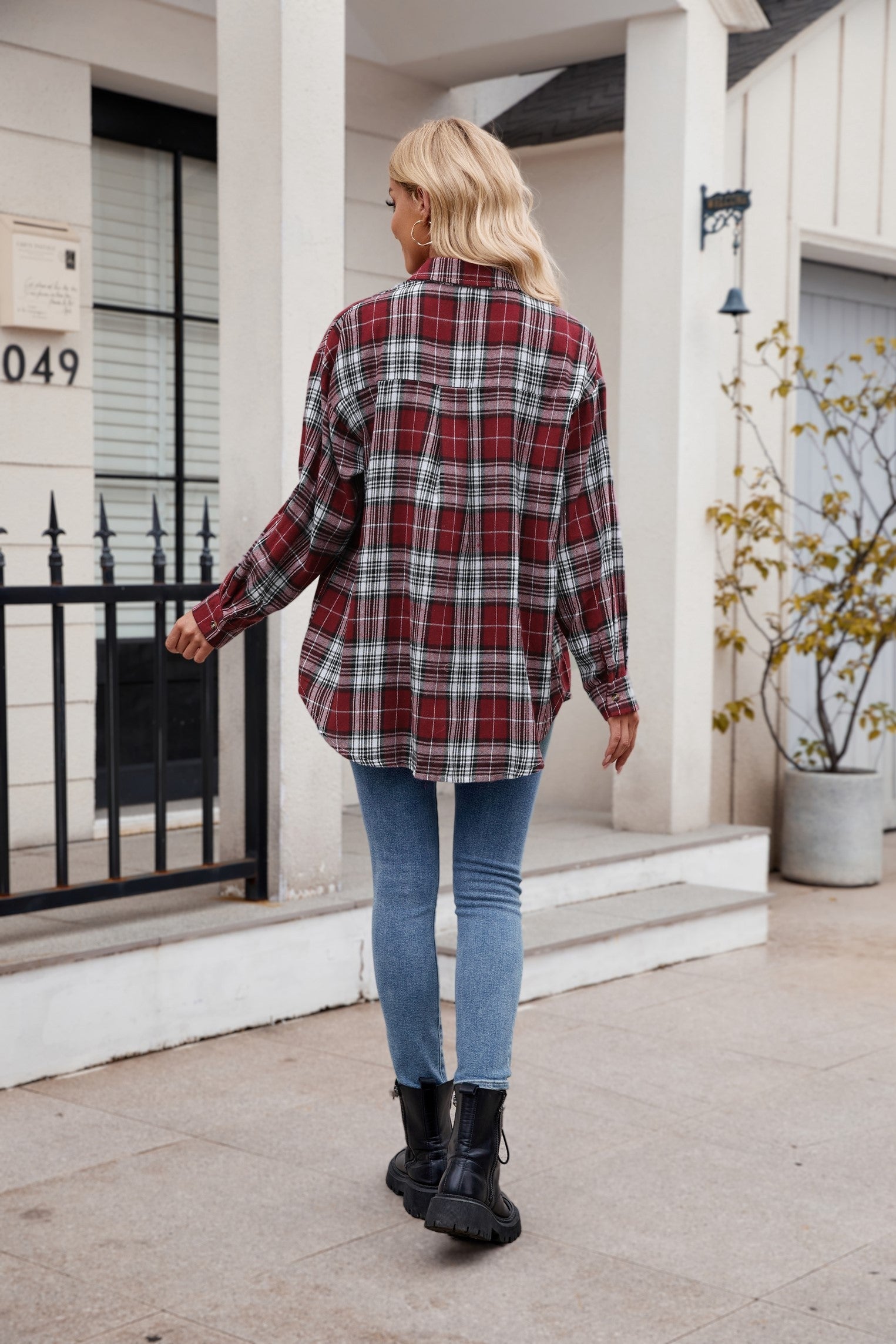 Drop shoulder flannel sale