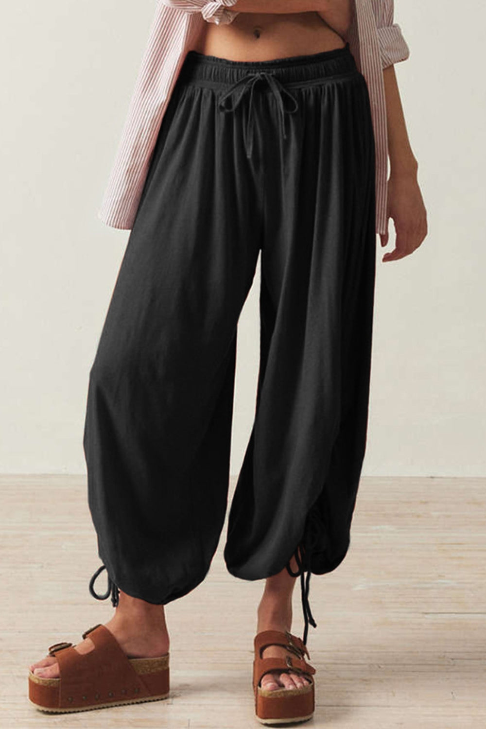 Drawstring Ruched Pants