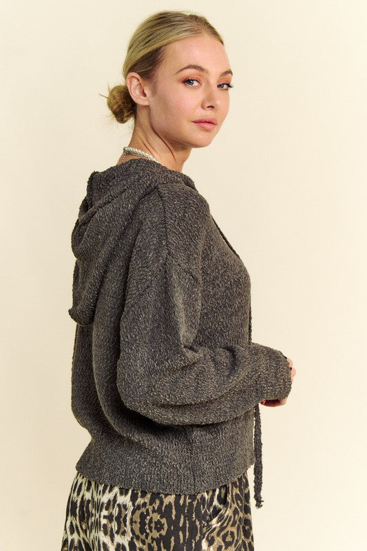 Davi & Dani Drop Shoulder Long Sleeve Hooded Sweater