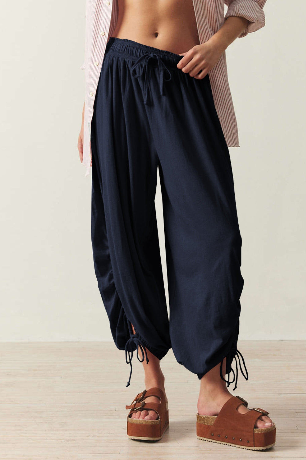 Drawstring Ruched Pants