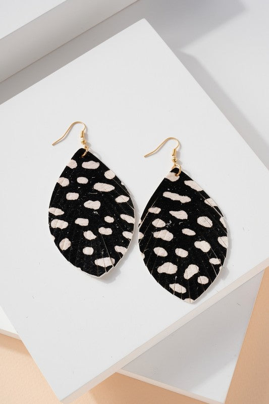 Leather Animal Print Earrings