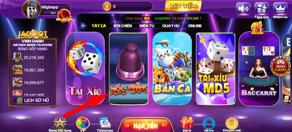 Đôi nét về game xóc đĩa 68gb